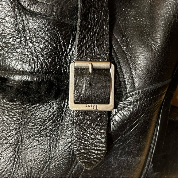 Dior Black Leather Shearling Moto Boots sz 41 - Picture 3 of 12